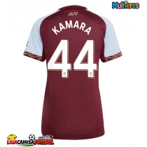Camisa de Futebol Aston Villa Boubacar Kamara #44 Equipamento Principal Mulheres 2025-26 Manga Curta